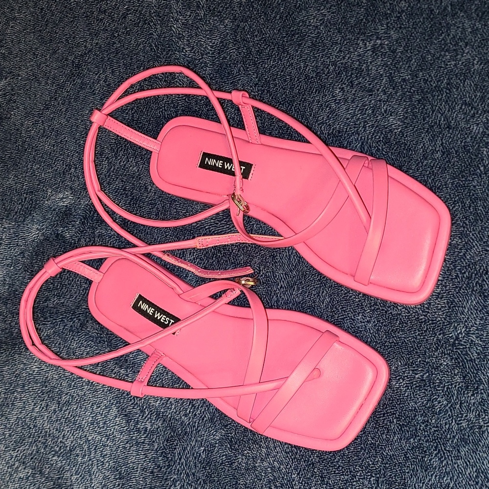NINE WEST Waren3 Women's Hot Pink Strappy Sandals